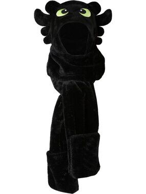 Cozy 3-in-1 Plush Dragon Hat, Scarf & Gloves Set - Fun Cosplay Gift for All Ages